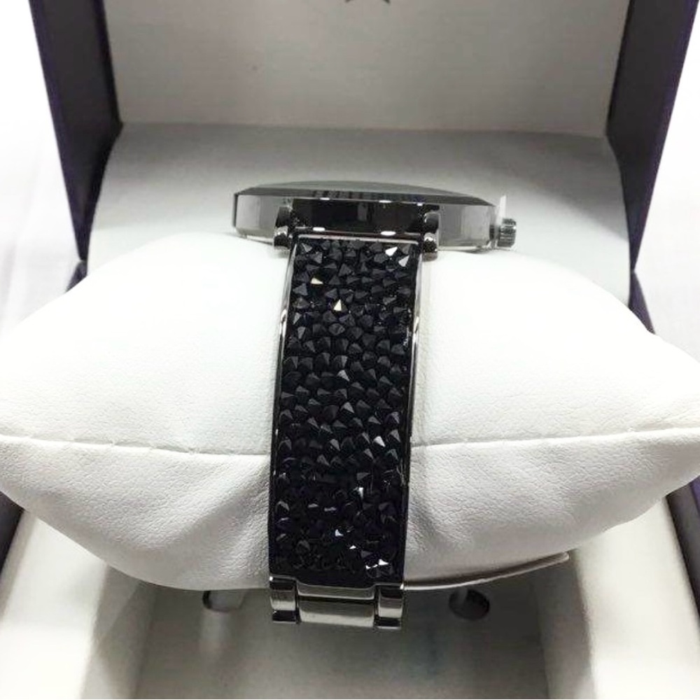 Bob Mackie women's black glitz dial watch with a black alloy bracelet new box - Picture 4 of 9